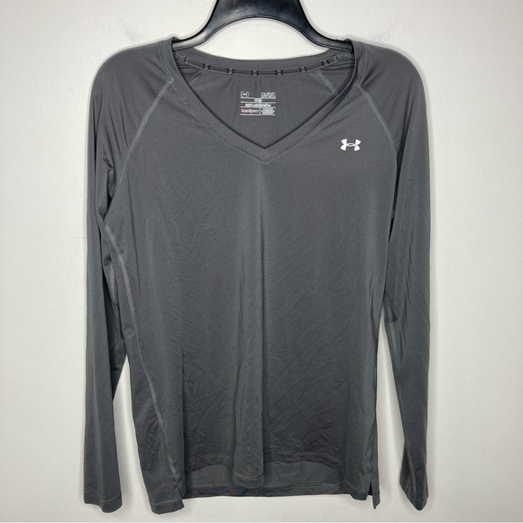 Under Armour fitted v-neck long sleeve athletic shirt size medium - Picture 1 of 4